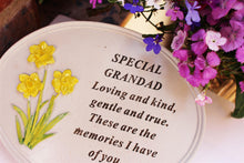 Load image into Gallery viewer, Free standing Grandad daffodil memorial plaque with inspirational verse