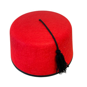 Red Moroccan Style Fez hat with Black Tassel | Turkish Ottoman Fes Pasha Fez Egyptian | Grand Master to Abu from Aladdin | Tarboosh