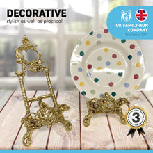 Load image into Gallery viewer, Pair of large 11.5 inch Easel Plate Holders Display Stands | Metal Frame Holders for Photo Pictures Decorative Plate Dish | 29cm (H) x 14cm (W) | Picture Easel |Wedding tables
