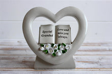 Load image into Gallery viewer, Heart Shaped Special Grandad Memorial Outdoor Rose Ornament
