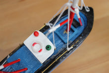 Load image into Gallery viewer, Wooden model Blue Hull fishing boat with realistic fishing finishing touches Ornament