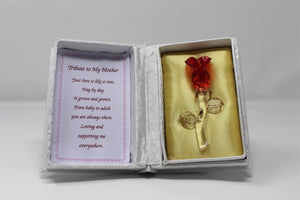 Tribute to my Mother Glass Rose Poem Ornament