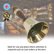 Load image into Gallery viewer, Traditional school library hand bell with wooden handle