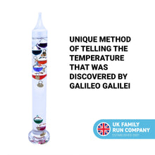 Load image into Gallery viewer, 30cm tall Free standing galileo thermometer
