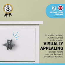 Load image into Gallery viewer, CAST IRON CUTE FLYING BUG INSECT SHAPED DRAWER KNOB for Kitchen cupboards | Cast Iron Antique style finish | Vintage charm meets modern functionality | 4.5cm wide x 2cm depth | Draw cabinet pull knob.