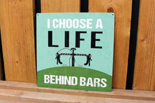 Load image into Gallery viewer, Funny Cycling Biking Quote Metal sign with holes for wall hanging