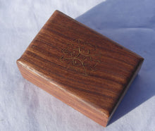 Load image into Gallery viewer, Beautiful simple wooden handy box with Celtic knot design on the lid