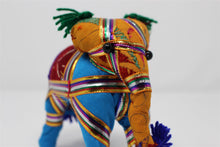 Load image into Gallery viewer, Blue Colourful Fabric Free Standing Elephant Ornament