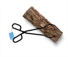 Load image into Gallery viewer, Black Heavy Duty Cast Iron Fire Place Log Tongs for Indoor Fire / Fire Pits Accessories / Tongs for Outdoor Stove / Long Logs Tweezers/ Firewood Tongs / Campfire Tongs