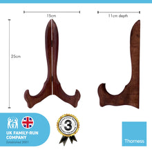 Load image into Gallery viewer, 25cm | 10-inch Wooden Plate Stand for collectable plates | Easels Plate Holders Display Pictures