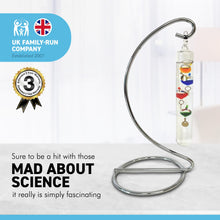 Load image into Gallery viewer, Galileo Thermometer Metal Stand Temperature Gauge Multicolored