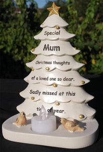 Mum Xmas tree shaped memorial flickering light weatherproof indoor/outdoor use