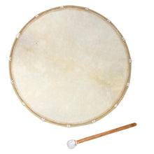 Load image into Gallery viewer, Large 50cm diameter Shamanic Sami hand drum with wooden beater | frame drum | medicine | Viking / Pagan Hand Drum | wooden frame | rope weaved handles at the rear | deep resonant tone