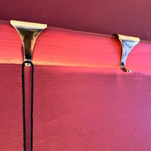Load image into Gallery viewer, Set of 2 POLISHED BRASS PICTURE RAIL HOOK 2 Inches / 50mm | Victorian Fittings | Victorian House | Picture Hook | Dado picture rail | picture rail hangers | picture hook no nails