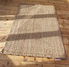 Load image into Gallery viewer, Hand-woven beige natural fibre jute rug- 120cm x 180cm