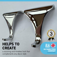 Load image into Gallery viewer, PACK OF 2 CHROME PICTURE RAIL HOOK 2″ / 50mm | Victorian Fittings | Victorian House | Picture Hook | Dado picture rail | picture rail hangers