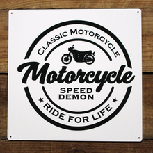 Load image into Gallery viewer, Motorcycle Speed Demon Metal Wall Hanging Sign
