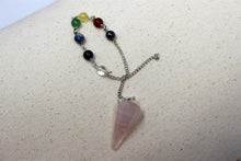 Load image into Gallery viewer, Chakra Ritual Therapy Dowsing Pendulum Rose Quartz