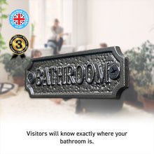 Load image into Gallery viewer, Cast Iron Bathroom door metal sign plaque