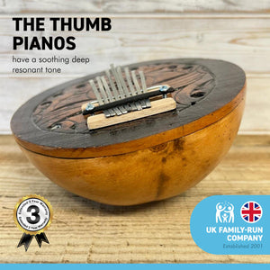 Large Indonesian 20cm diameter Gourd Thumb Piano instrument | Marimba Kalimba Mbira Lamellophone, Nine Tines Notes | Kalimba instrument | Hand Percussion instrument