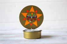 Load image into Gallery viewer, Gold Star Multi Colour Glass Candle Holder
