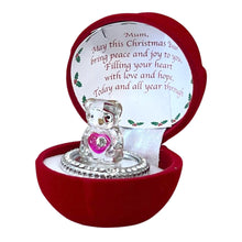 Load image into Gallery viewer, Christmas Glass Bear in Gift Box for a Special Mum at Christmas | Gift for Mother | Mummy | Gift for Mum from Daughter or Son | includes touching thoughtful verse
