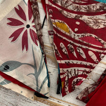Load image into Gallery viewer, Recycled Sari Fabric RECYCLED SARI FABRIC BUNTING | Red colours | 5m long | Garland for Garden Wedding Birthday Indoor Outdoor Party Decoration Festival | Diwali bunting | Bohemian Bunting- Deep Reds 5m Long Festival Flags- Garland - Party Decoration