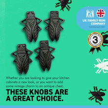 Load image into Gallery viewer, Pack of 4 CAST IRON FUNKY BUG DRAWER KNOB for Kitchen cupboards | Cast Iron Antique style | Vintage charm meets modern functionality | 5cm L x 2cm D