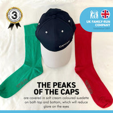 Load image into Gallery viewer, CAPTAIN BASEBALL CAP and PAIR of NAUTICAL cotton rich woven SOCKS