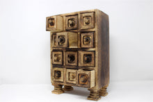 Load image into Gallery viewer, Solid Wood Mini 30cm Tall 12 Draw Jewellery Chest Storage Unit
