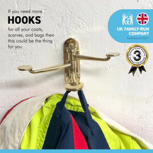 Load image into Gallery viewer, Three-way Folding Coat Hook | Polished brass finish | | Wall mounted for bathroom kitchen bedroom | Captains hook
