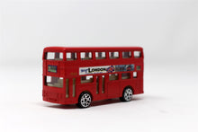 Load image into Gallery viewer, Three Piece Iconic London die cast toy car set includes Taxi, Red London double decker bus and BMW Mini / London souvenirs / Union Jack flag / Holiday gifts / British Gifts