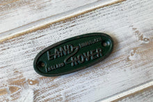 Load image into Gallery viewer, Cast Iron antique style Land Rover Green Oval Door Wall Plaque
