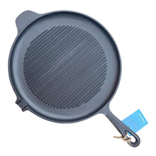 Load image into Gallery viewer, Cast iron 11 inch Round Grillpan Skillet Frying Pan for Indoor and Outdoor use | Cast Iron Cookware | Grill Pan | Stove Top | Skillet Pan | Iron Skillet | Frying Pans | Griddle pan