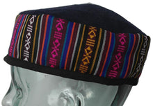 Load image into Gallery viewer, Medium sized black Tibetan trim smoking / thinking / lounging cap