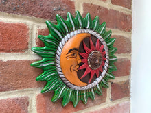 Load image into Gallery viewer, Mexican Barro Style Large Sun and Moon Plaque