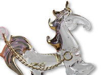 Load image into Gallery viewer, Horse and Pumpkin Pink Carriage handcrafted glass ornament