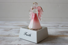 Load image into Gallery viewer, Crystal Glass Gold Gilded Faith Light Up Pink Angel Ornament