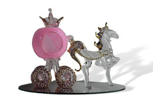 Load image into Gallery viewer, Horse and Pumpkin Pink Carriage handcrafted glass ornament