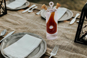 Duospenser Oil & Vinegar Modern Design Glass Bottle Dispenser Pourer