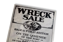 Load image into Gallery viewer, Coastal Nautical Parchment Maritime Wreck Sale Poster