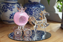 Load image into Gallery viewer, Horse and Pumpkin Pink Carriage handcrafted glass ornament
