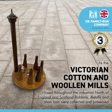 Load image into Gallery viewer, Handcrafted Bar skittles game Upcycled from antique spinning bobbins |wooden bowling set | Pub skittles set | table top skittles | Devil amongst the tailors | Indoor skittles