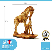 Load image into Gallery viewer, Free standing graceful giraffe and calf decorative ornament
