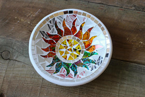 Small Ceramic Round Rainbow Mosaic Sunshine Bowl