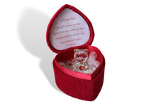 Load image into Gallery viewer, I love You - Glass bear in heart shaped box perfect gift for lovers