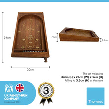 Load image into Gallery viewer, Vintage style tabletop wooden pinball game | Bagatelle | 34cm x 20cm | Spring plunger | Brass pins and steel balls | Shesham Rose wood board