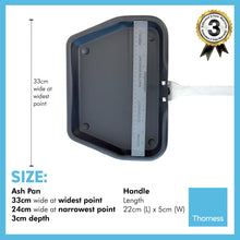 Load image into Gallery viewer, Traditional ash pan – 33cm wide (13") with handle | Ideal for Standard Sized fire grates | ash pan for open fires | ash pan for log burners| fire ash pan | fire tray | ash box | galvanised ash pan