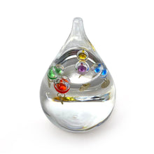 Load image into Gallery viewer, TEAR DROP shaped GALILEO THERMOMETER with five floating globes