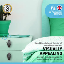 Load image into Gallery viewer, Pack of 4 CAST IRON FUNKY BUG DRAWER KNOB for Kitchen cupboards | Cast Iron Antique style | Vintage charm meets modern functionality | 5cm L x 2cm D